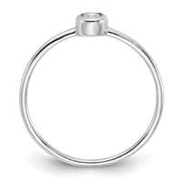 Sterling Silver Rhodium-plated Polished CZ Circle Ring