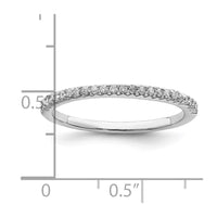 Sterling Silver Rhodium-plated Polished CZ Ring
