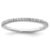 Sterling Silver Rhodium-plated Polished CZ Ring