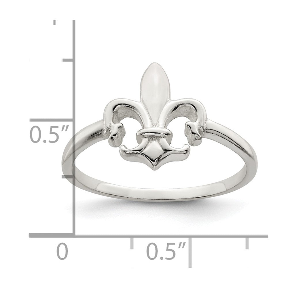 Sterling Silver Polished Fleur De Lis Ring