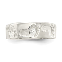 Sterling Silver Foot Print Toe Ring