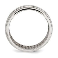 Sterling Silver Rhodium-plated 5-row Eternity Ring