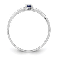 Sterling Silver Rhodium-plated Blue Color & White CZ Ring