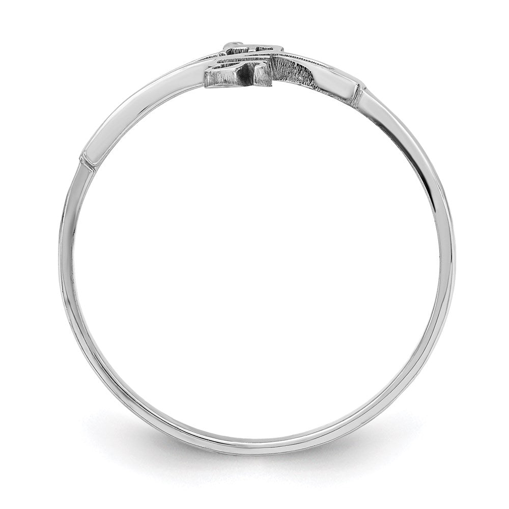 Sterling Silver Rhodium-plated Jesus Cross Ring
