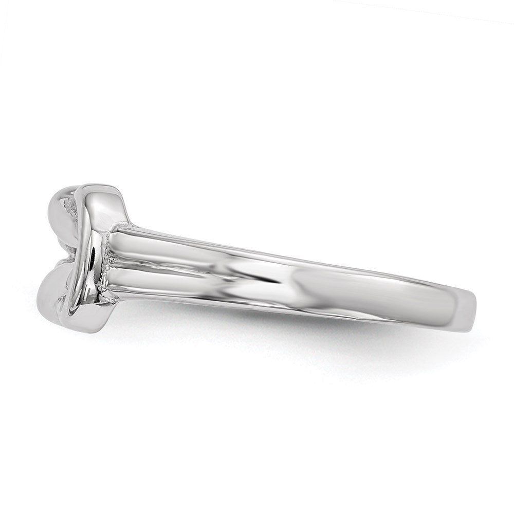 Sterling Silver Rhodium-plated Knot Ring