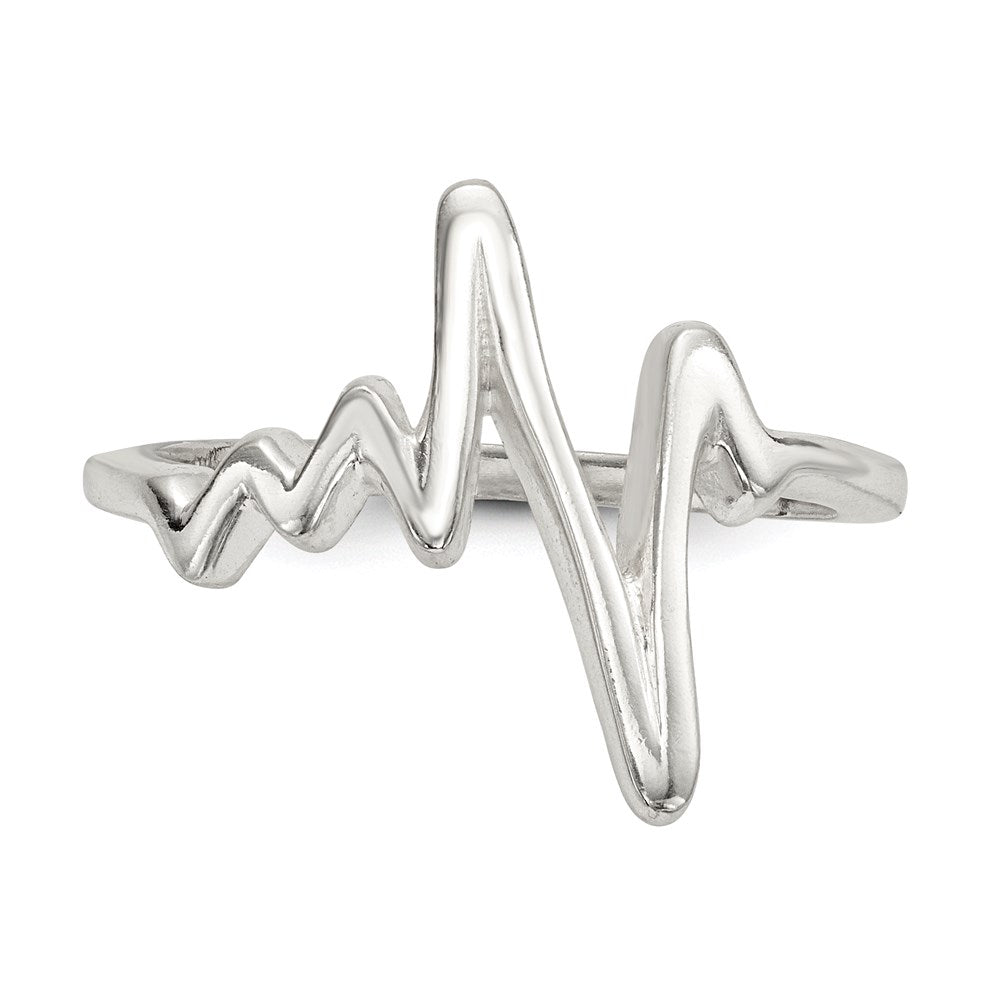 Sterling Silver Polished Fancy Heartbeat Ring