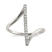 Sterling Silver CZ Bar Ring