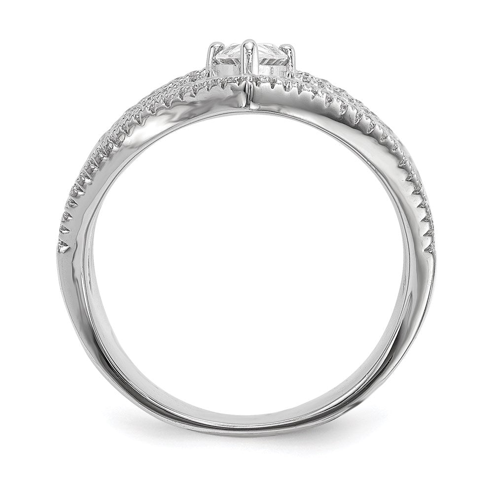 Pure Fire Sterling Silver Rhod-plated CZ Ring