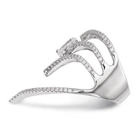 Pure Fire Sterling Silver Rhod-plated CZ Ring