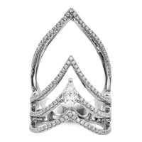 Pure Fire Sterling Silver Rhod-plated CZ Ring