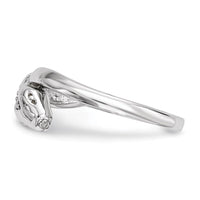 Sterling Silver Rhodium-plated CZ Snake Ring