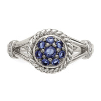 Sterling Silver Blue & White CZ Ring