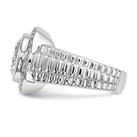 Sterling Silver Rhodium-plated Mens CZ Ring