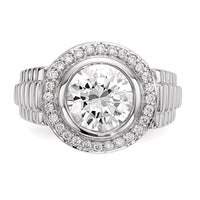 Sterling Silver Rhodium-plated Mens CZ Ring