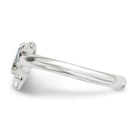 Sterling Silver Polished Enameled Dolphin Toe Ring