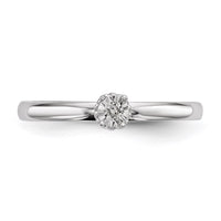 Sterling Silver Rhodium Plated Polished Diamond Ring