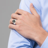 Sterling Silver Antiqued Star of David Ring