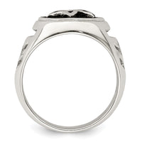 Sterling Silver Antiqued Star of David Ring