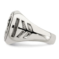 Sterling Silver Antiqued Anchor Ring