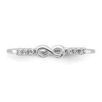 Sterling Silver Rhodium Plated CZ Infinity Ring