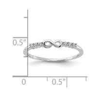 Sterling Silver Rhodium Plated CZ Infinity Ring