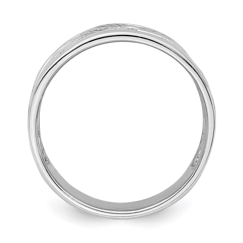 Sterling Silver Rhodium-plated Flower Ring