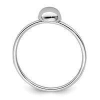 Sterling Silver Rhodium-plated Polished Bead Ring
