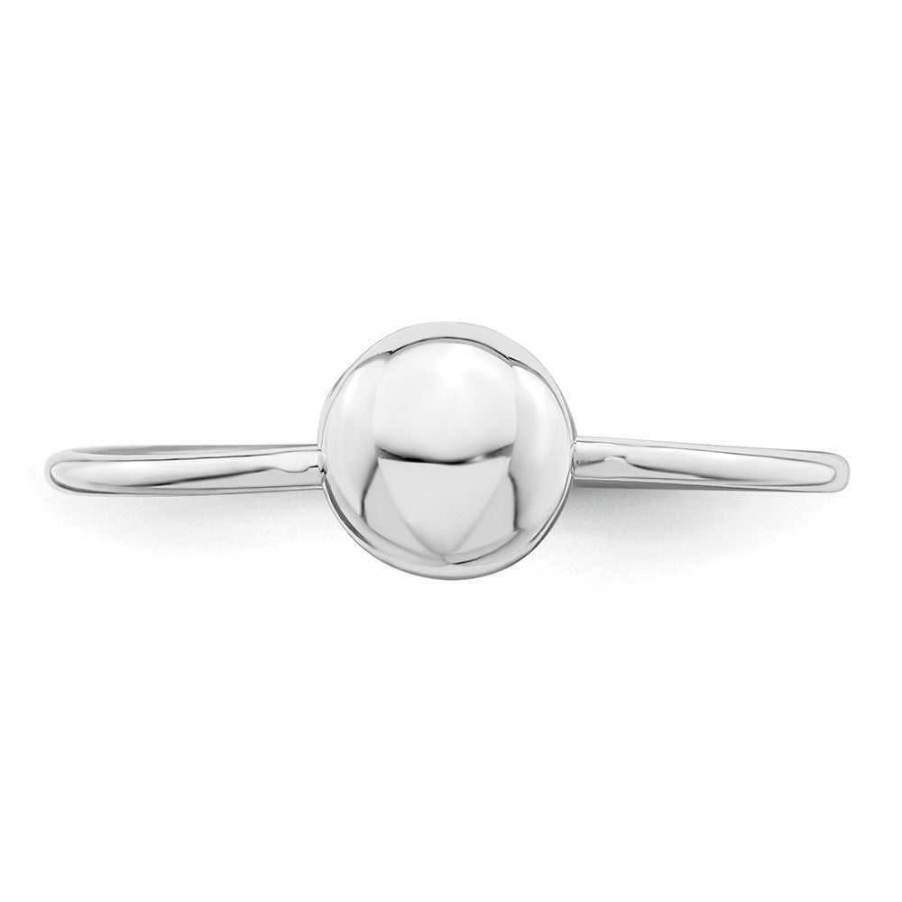 Sterling Silver Rhodium-plated Polished Bead Ring
