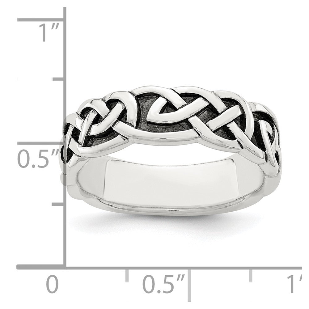 Sterling Silver Antiqued Celtic Knot Band