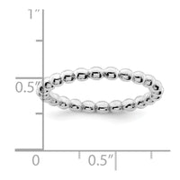 Sterling Silver Rhodium Plated Ring