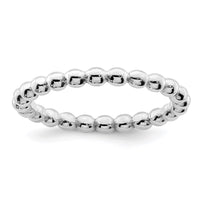 Sterling Silver Rhodium Plated Ring