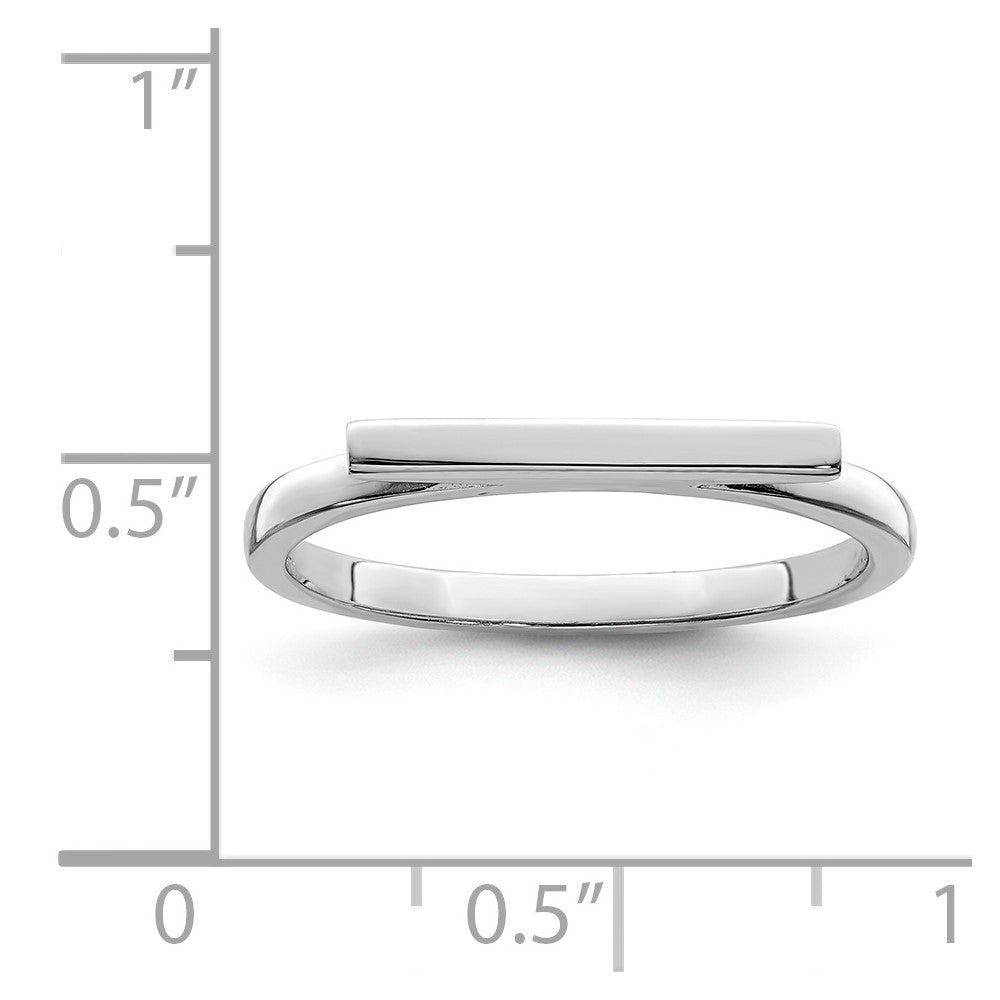 Sterling Silver Rhodium-plated Polished Bar Ring