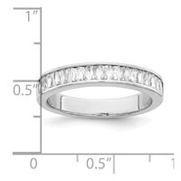 Sterling Silver Rhodium Plated CZ Ring