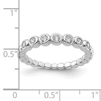 Sterling Silver Rhodium Plated CZ Ring
