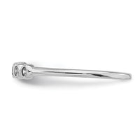 Sterling Silver Rhodium-plated 5-Bezel CZ Ring