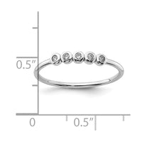 Sterling Silver Rhodium-plated 5-Bezel CZ Ring