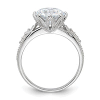 Sterling Silver Rhodium-plated 9mm CZ Ring