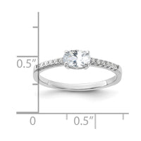 Sterling Silver Rhodium-plated Oval CZ Ring