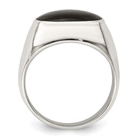 Sterling Silver Polished Black Onyx Ring