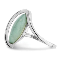 Sterling Silver Rhodium-plated Larimar Twisted Ring