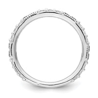 Sterling Silver Rhodium-plated Lab Cr Blue Spinel & CZ Ring