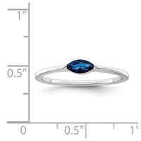 Sterling Silver Rhodium Plated Blue CZ Ring