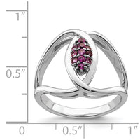 Sterling Silver Rhod-plat Rhodolite Garnet Ring