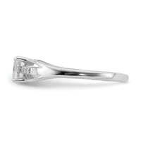 Sterling Silver Rhod-plated Diamond White Topaz Ring