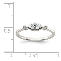 Sterling Silver Rhodium-plated Polished White Topaz Ring