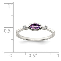 Sterling Silver Rhodium-plated Polished Amethyst/White Topaz Ring