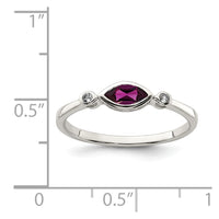 Sterling Silver Rhodium-plated Polished Rhololite and White Topaz Ring