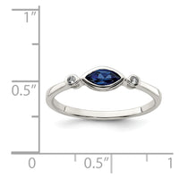 Sterling Silver Rhod-pltd Polished Created Sapphire/White Topaz Ring