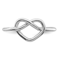 Sterling Silver Rhodium-plated Polished Heart Knot Toe Ring