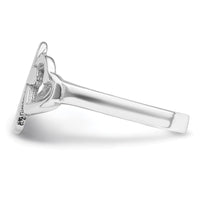 Sterling Silver Rhodium plated Hearts & Cross Ring